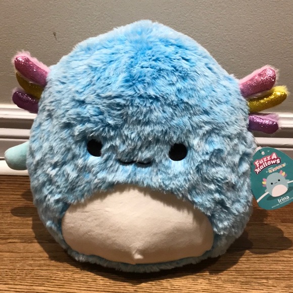 Squishmallows fuzzamallows Irina the axolotl sparkly details NWT - Picture 4 of 6